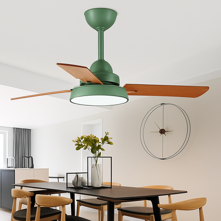 Plafonnier ventilateur moderne avec éclairage et télécommande intégrée — LZ4X9M