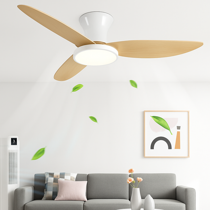 Plafonnier ventilateur moderne avec lumière et télécommande style nordique — LZ4X9P