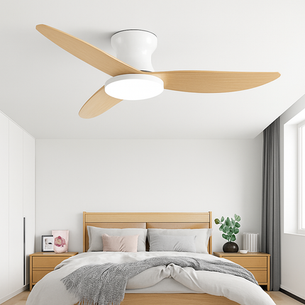 Plafonnier ventilateur moderne avec lumière et télécommande style nordique — LZ4X9P