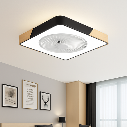 Plafonnier ventilateur LED ultra mince avec télécommande intelligente — LZ4X9Q