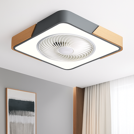 Plafonnier ventilateur LED ultra mince avec télécommande intelligente — LZ4X9Q