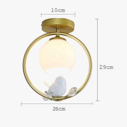 Plafonnier nordique créatif à motif oiseau pour balcon — LZ4X9T2
