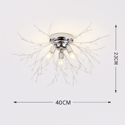 Plafonnier rond design nordique en cristal motif pissenlit — LZ4X9T