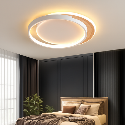 Plafonnier LED nordique ultra-mince en bois et aluminium — LZ4D9XQ