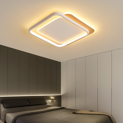 Plafonnier LED nordique ultra-mince en bois et aluminium — LZ4D9XQ