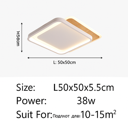 Plafonnier LED nordique ultra-mince en bois et aluminium — LZ4D9XQ