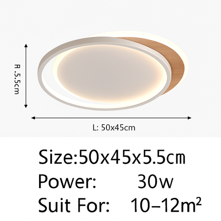 Plafonnier LED nordique ultra-mince en bois et aluminium — LZ4D9XQ