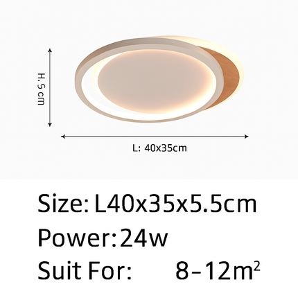 Plafonnier LED nordique ultra-mince en bois et aluminium — LZ4D9XQ