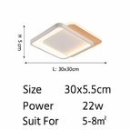 L 30cm 22W Blanc / Blanc chaud, pas de télécommande
