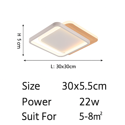 Plafonnier LED nordique ultra-mince en bois et aluminium — LZ4D9XQ