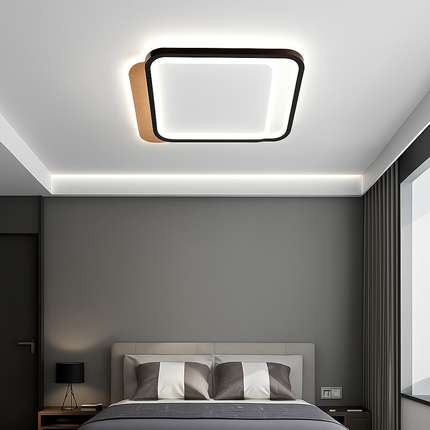 Plafonnier LED nordique ultra-mince en bois et aluminium — LZ4D9XQ