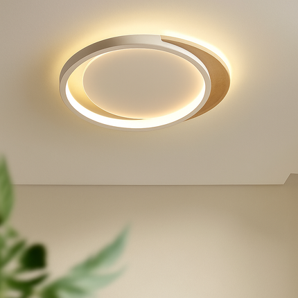 Plafonnier LED nordique ultra-mince en bois et aluminium — LZ4D9XQ