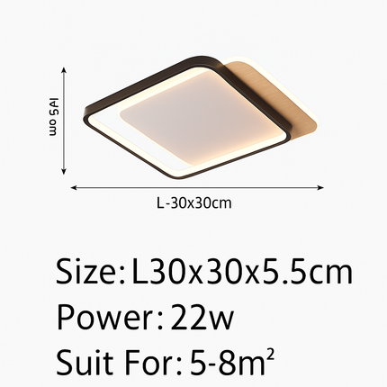 Plafonnier LED nordique ultra-mince en bois et aluminium — LZ4D9XQ