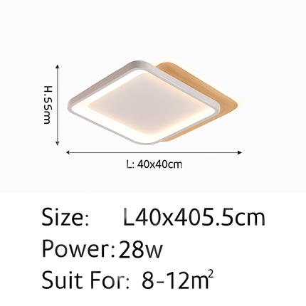 Plafonnier LED nordique ultra-mince en bois et aluminium — LZ4D9XQ