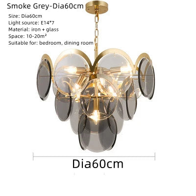 Plafonnier moderne en verre fumé style nordique tendance — LZ4X9QJ