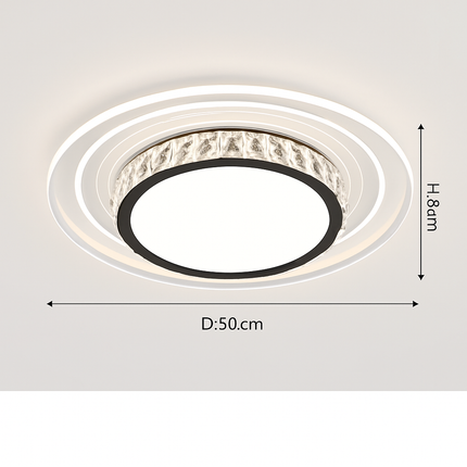 Plafonnier nordique luxueux en cristal design simple — LZ4X9QJ
