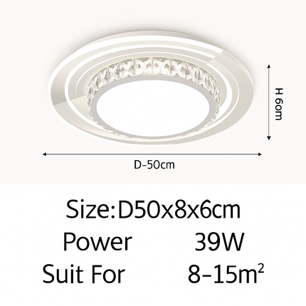 Plafonnier nordique luxueux en cristal design simple — LZ4X9QJ