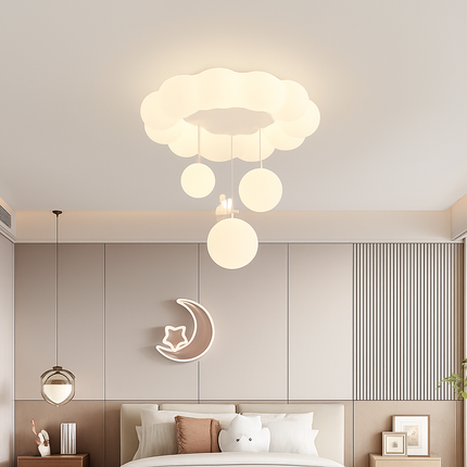 Plafonnier enfant nuage avec lapin et ours pour chambre — LZ4X9B