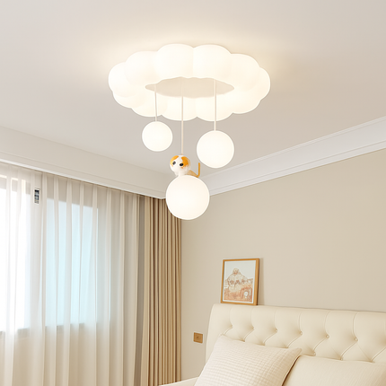 Plafonnier enfant nuage avec lapin et ours pour chambre — LZ4X9B
