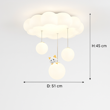 Plafonnier enfant nuage avec lapin et ours pour chambre — LZ4X9B