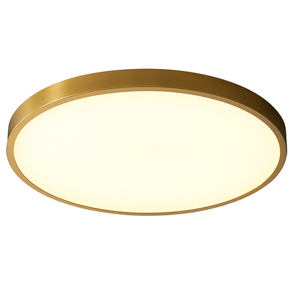 Plafonnier LED rond et plat finition dorée — LZ4G7X9J