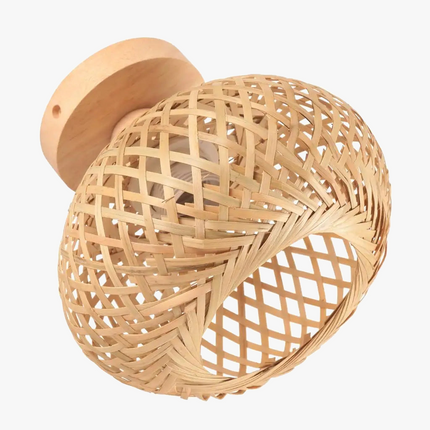 Plafonnier rétro en bambou tissé pour intérieur décoratif — LZ4X9Q