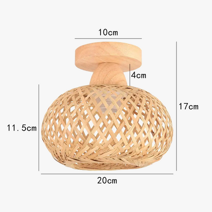 Plafonnier rétro en bambou tissé pour intérieur décoratif — LZ4X9Q