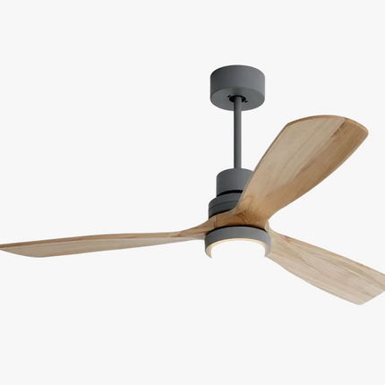 Plafonnier rétro en bois avec ventilateur et éclairage LED intégré — LZ4P9X