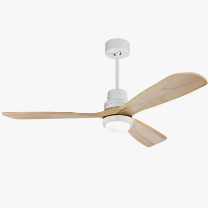 Plafonnier rétro en bois avec ventilateur et éclairage LED intégré — LZ4P9X