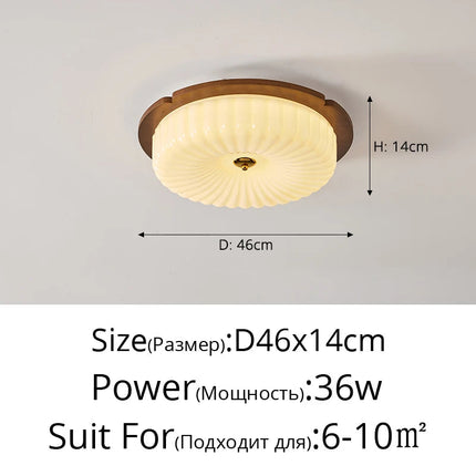 Plafonnier rétro en bois massif style médiéval avec protection oculaire — LZ4X9T2
