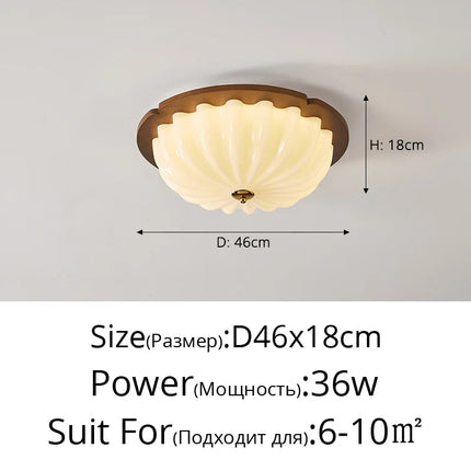 Plafonnier rétro en bois massif style médiéval avec protection oculaire — LZ4X9T2