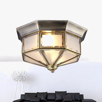 Plafonnier rétro en cuivre style américain pour intérieur élégant — LZ4X9P2