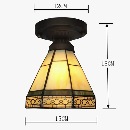 Plafonnier rétro en verre style Tiffany pour intérieur élégant — LZ4X9B2