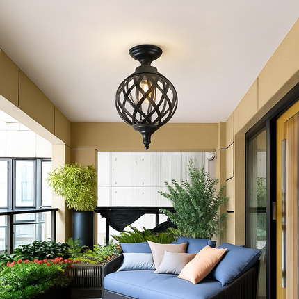 Plafonnier extérieur étanche style rétro européen-américain — LZ4J9Q2