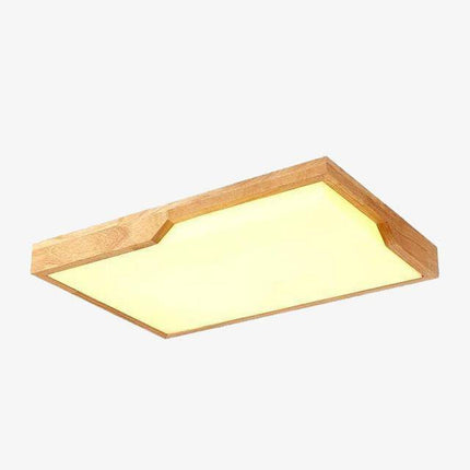 Plafonnier LED rectangulaire en bois style Tatami — LZ4X9P2
