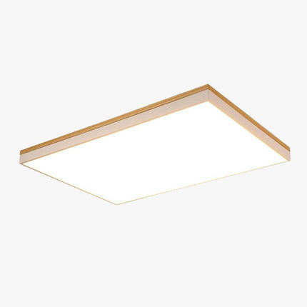 Plafonnier LED rectangulaire en bois et métal — LZ3X9Q