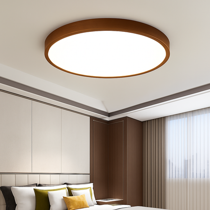 Plafonnier rond en bois au design nordique pour intérieur moderne — LZ4X9T2