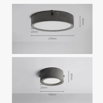 Plafonnier rond en ciment pour éclairage de salon — LZ4X9T
