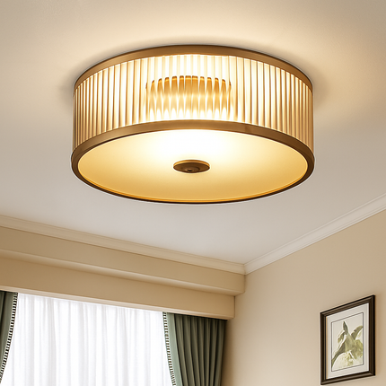 Plafonnier rond en cuivre style américain — LZ4X9M