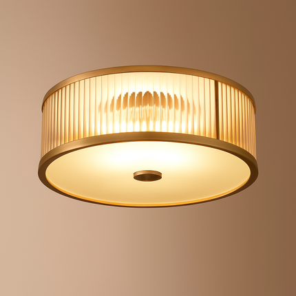 Plafonnier rond en cuivre style américain — LZ4X9M