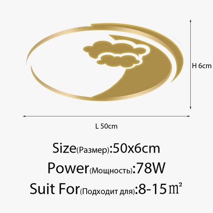 Plafonnier rond doré avec télécommande pour intérieur — LZ7D9X