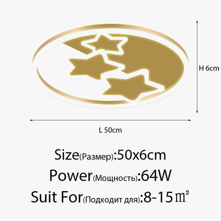 Plafonnier rond doré avec télécommande pour intérieur — LZ7D9X