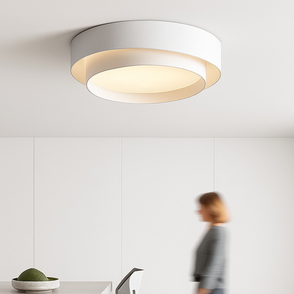 Plafonnier LED rond blanc design pour cuisine et chambre — LZ4X9P