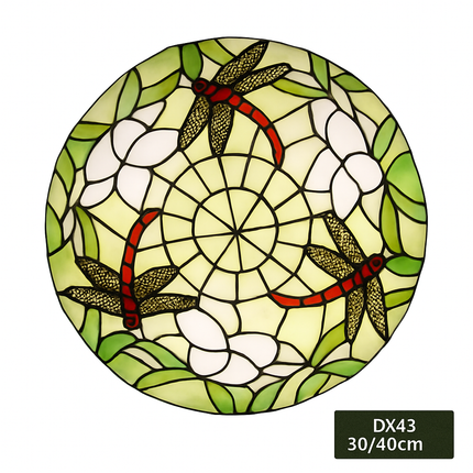 Plafonnier rond ultra-mince style Tiffany pour balcon et chambre d’enfant — LZ4X9Q2