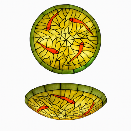 Plafonnier rond ultra-mince style Tiffany pour balcon et chambre d’enfant — LZ4X9Q2