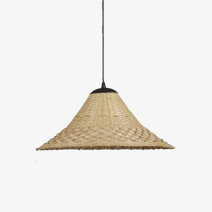 Suspension rustique LED avec abat-jour en rotin naturel — LZ4X9P2