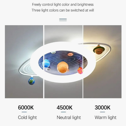 plafonnier sandyha pour enfants avec astronautes et planètes led