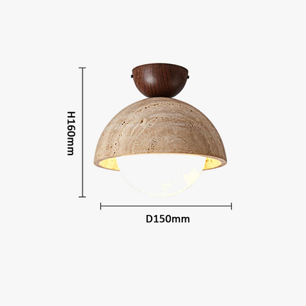 Plafonnier LED scandinave en travertin style wabi sabi marbre — LZ4X9P2