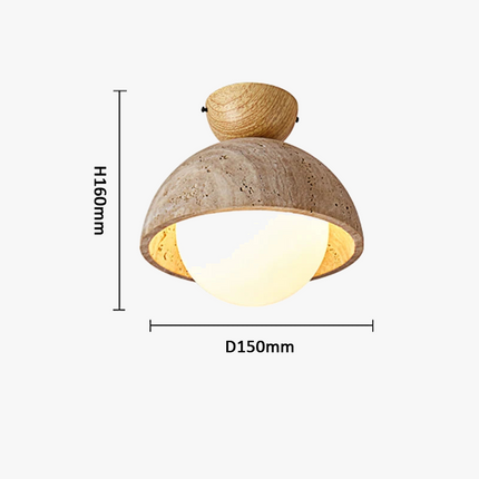 Plafonnier LED scandinave en travertin style wabi sabi marbre — LZ4X9P2