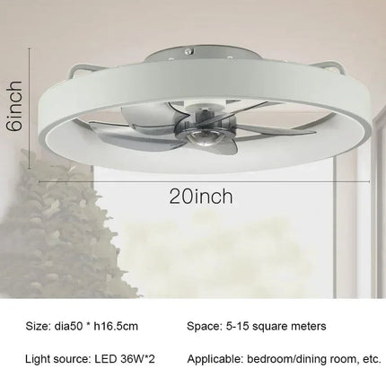 Plafonnier moderne silencieux avec ventilateur et éclairage intégré — LZ4X9Q